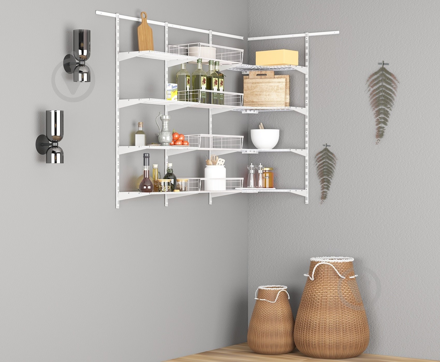 Гардеробная система Kolchuga 1818x406x2000 мм (1800-600-10-016) белый - фото 1