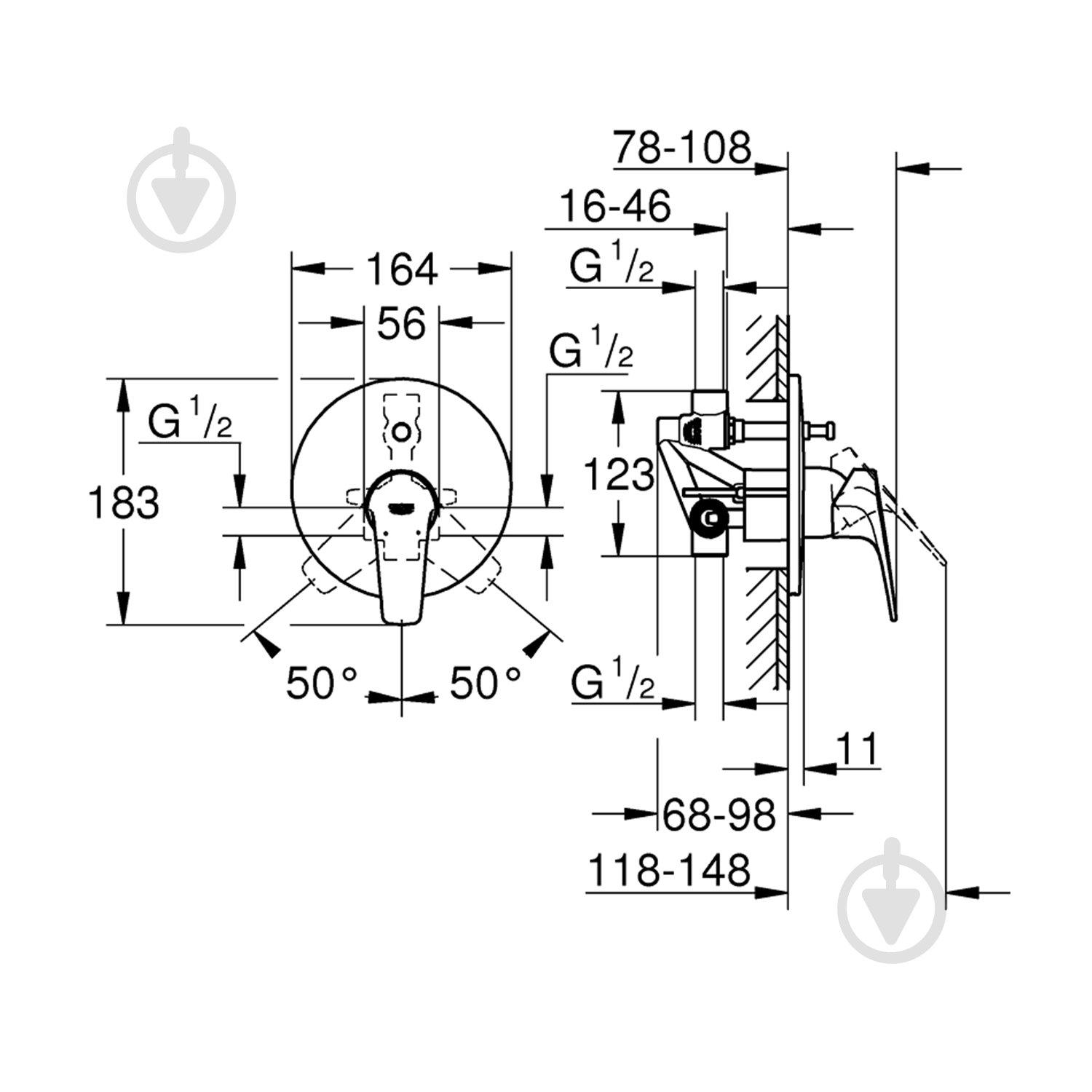 Смеситель для ванны Grohe Start Flow 29117000 - фото 2