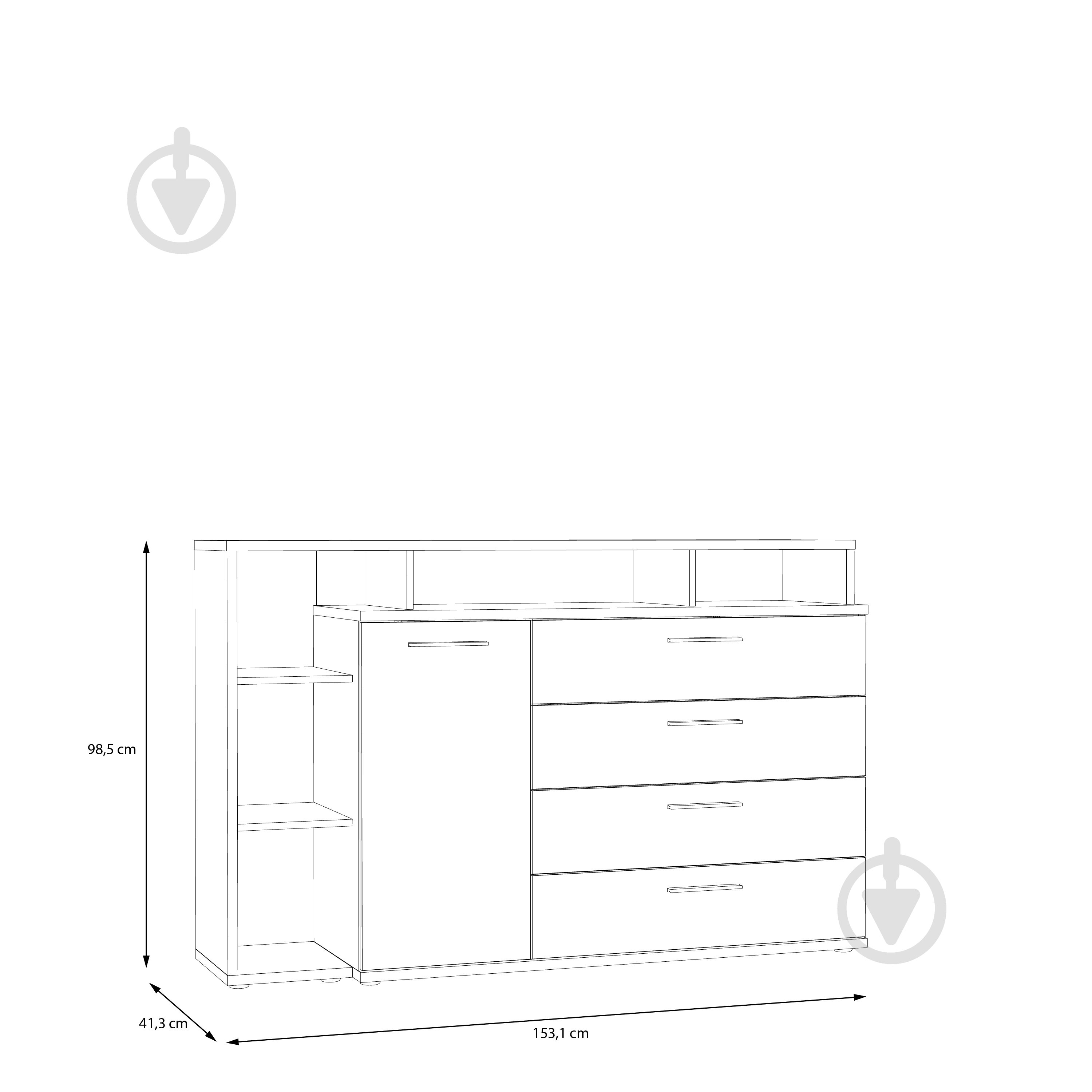 Комод Forte Meble Mayacus 1d3s 1531x985x413 мм білий/білий/дуб маувелла - фото 6 Комод Forte Meble Mayacus 1d3s 1531x985x413 мм білий/білий/дуб маувелла - фото 6