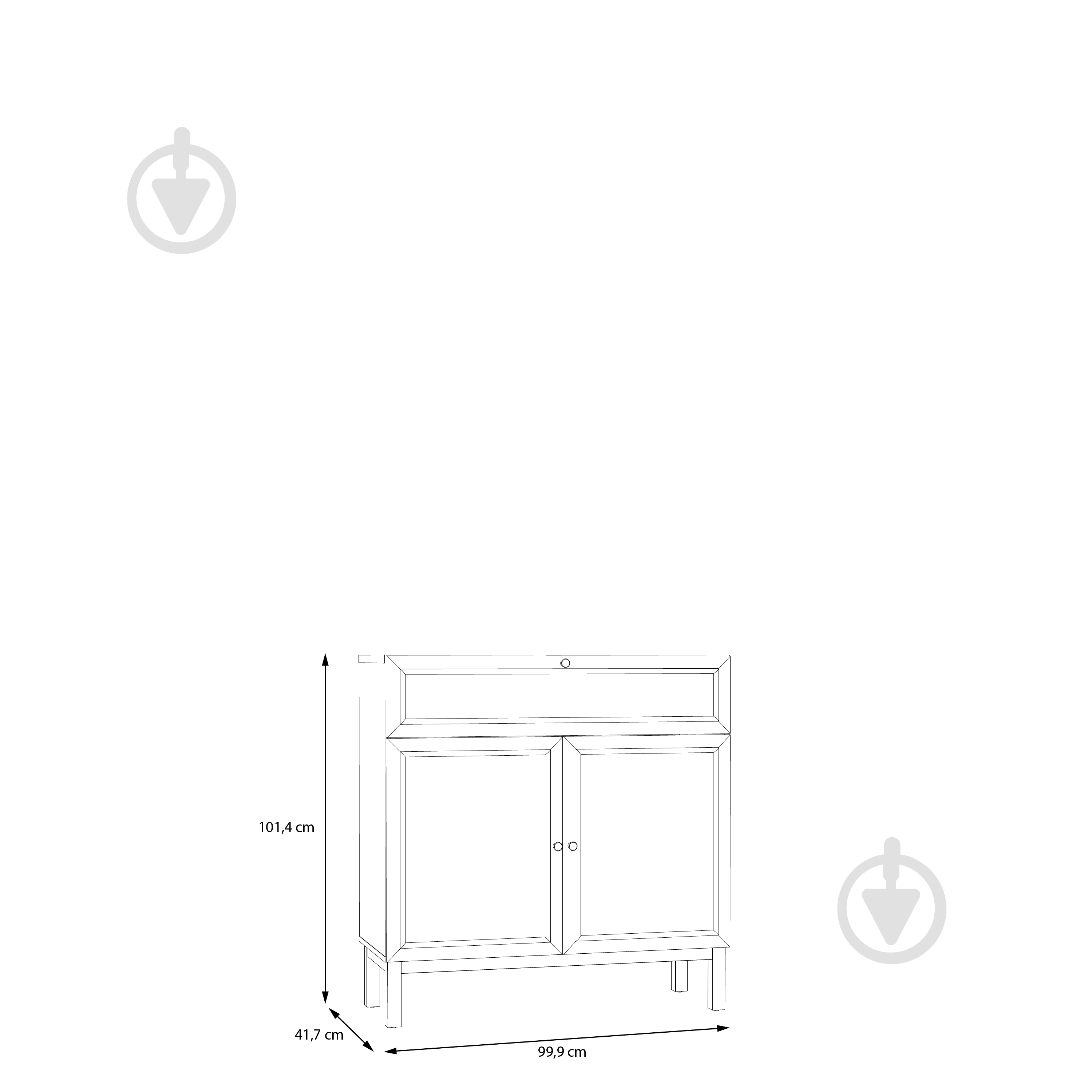 Комод Forte Meble Penkridge 2d1s 999x1014x417 мм дуб глиняний/світло-сірий - фото 6 Комод Forte Meble Penkridge 2d1s 999x1014x417 мм дуб глиняний/світло-сірий - фото 6