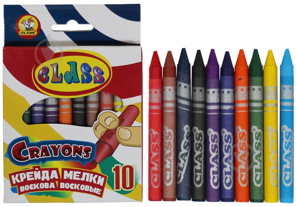 Крейда воскова 10 кольорів CLASS - фото 1