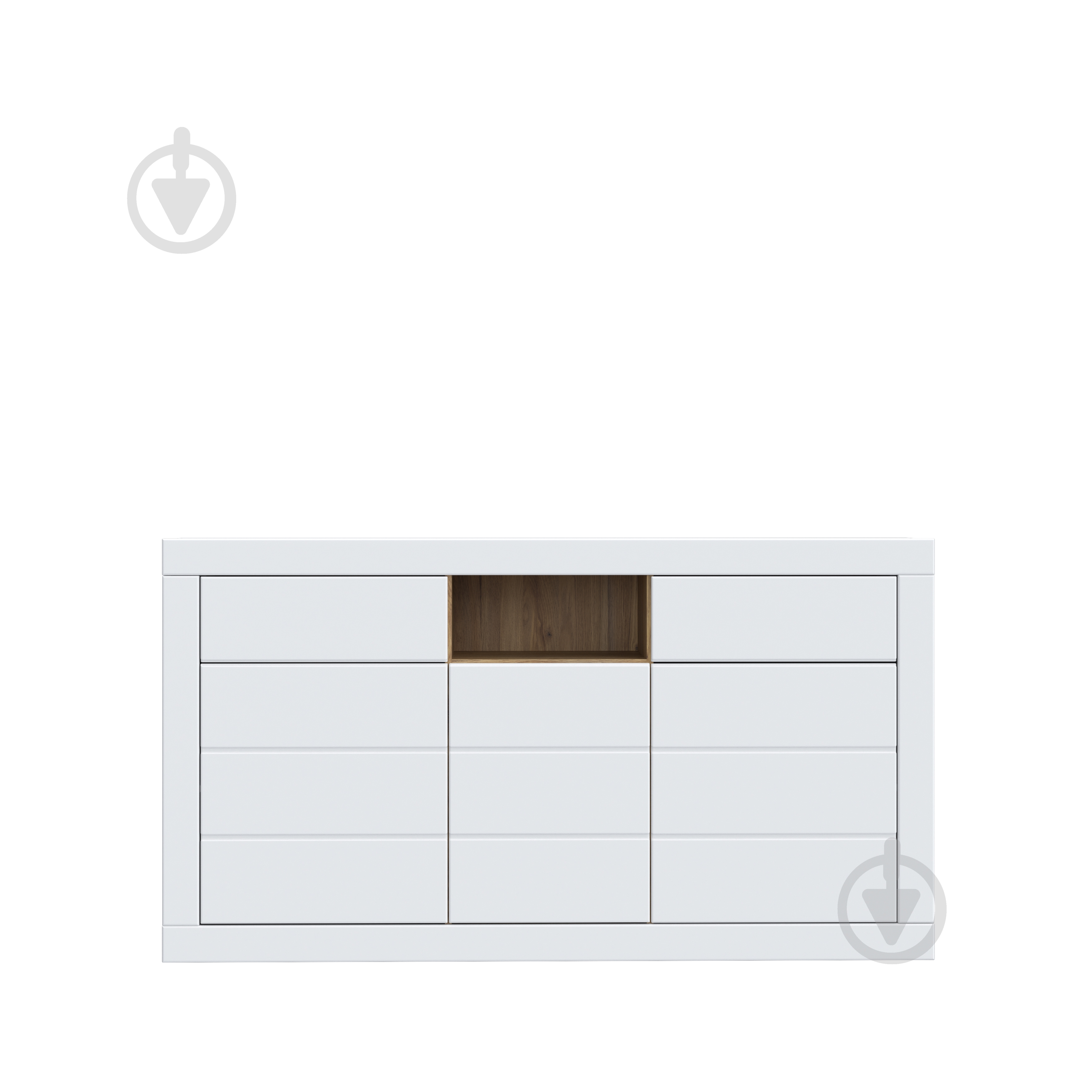 Комод Forte Meble Lefkadas 3d2s 1707x935x414 мм білий/білий - фото 2 Комод Forte Meble Lefkadas 3d2s 1707x935x414 мм білий/білий - фото 2