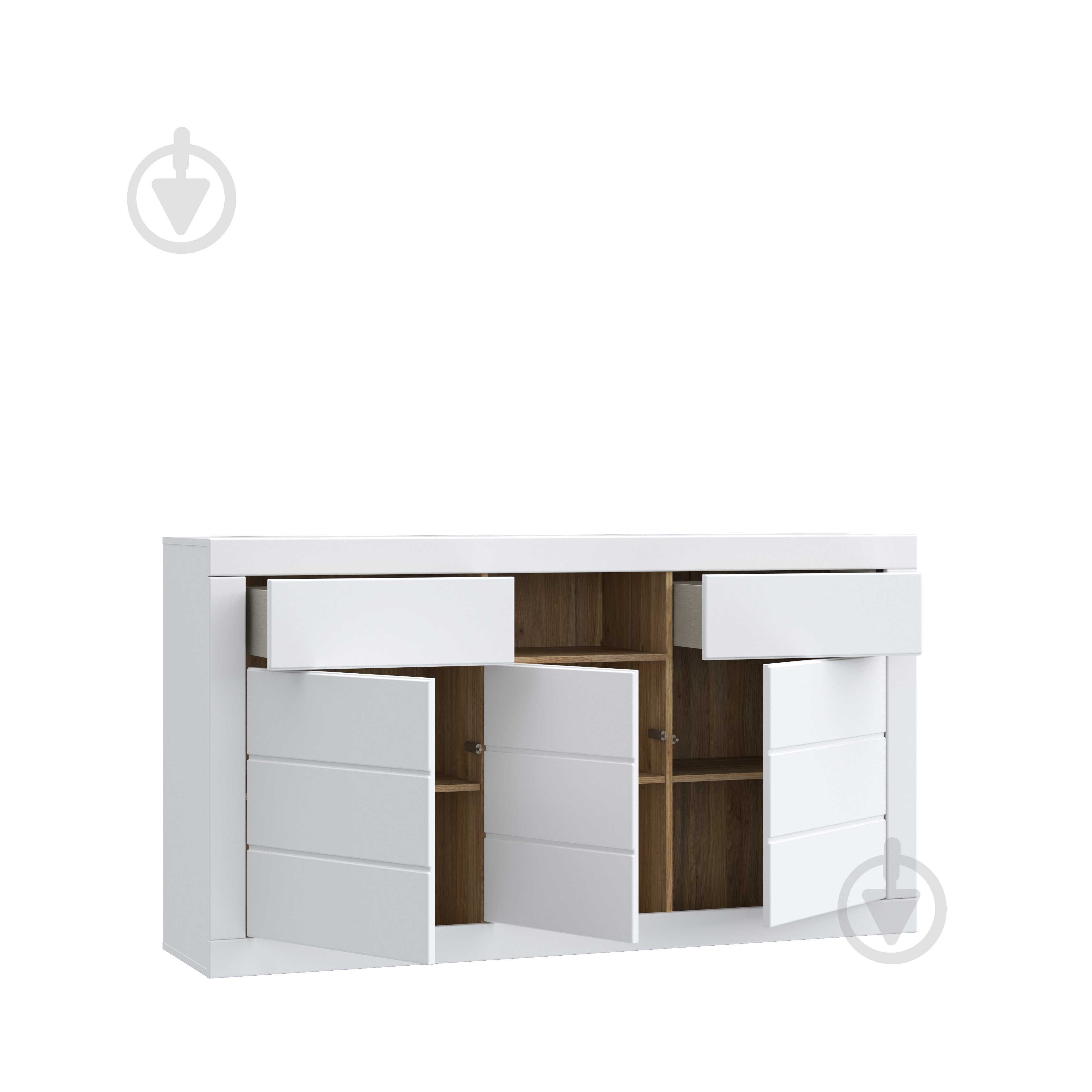 Комод Forte Meble Lefkadas 3d2s 1707x935x414 мм білий/білий - фото 3 Комод Forte Meble Lefkadas 3d2s 1707x935x414 мм білий/білий - фото 3