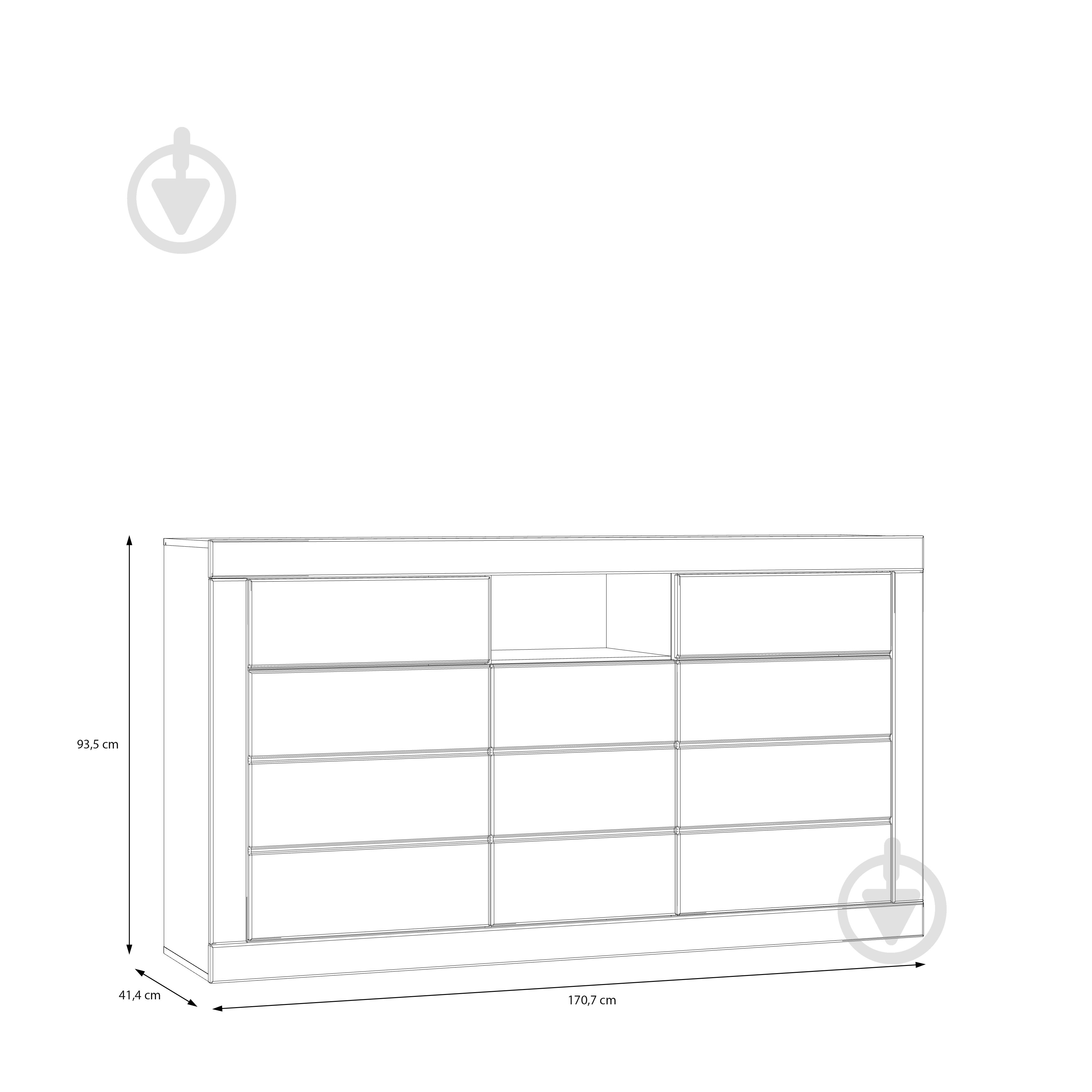 Комод Forte Meble Lefkadas 3d2s 1707x935x414 мм білий/білий - фото 6 Комод Forte Meble Lefkadas 3d2s 1707x935x414 мм білий/білий - фото 6