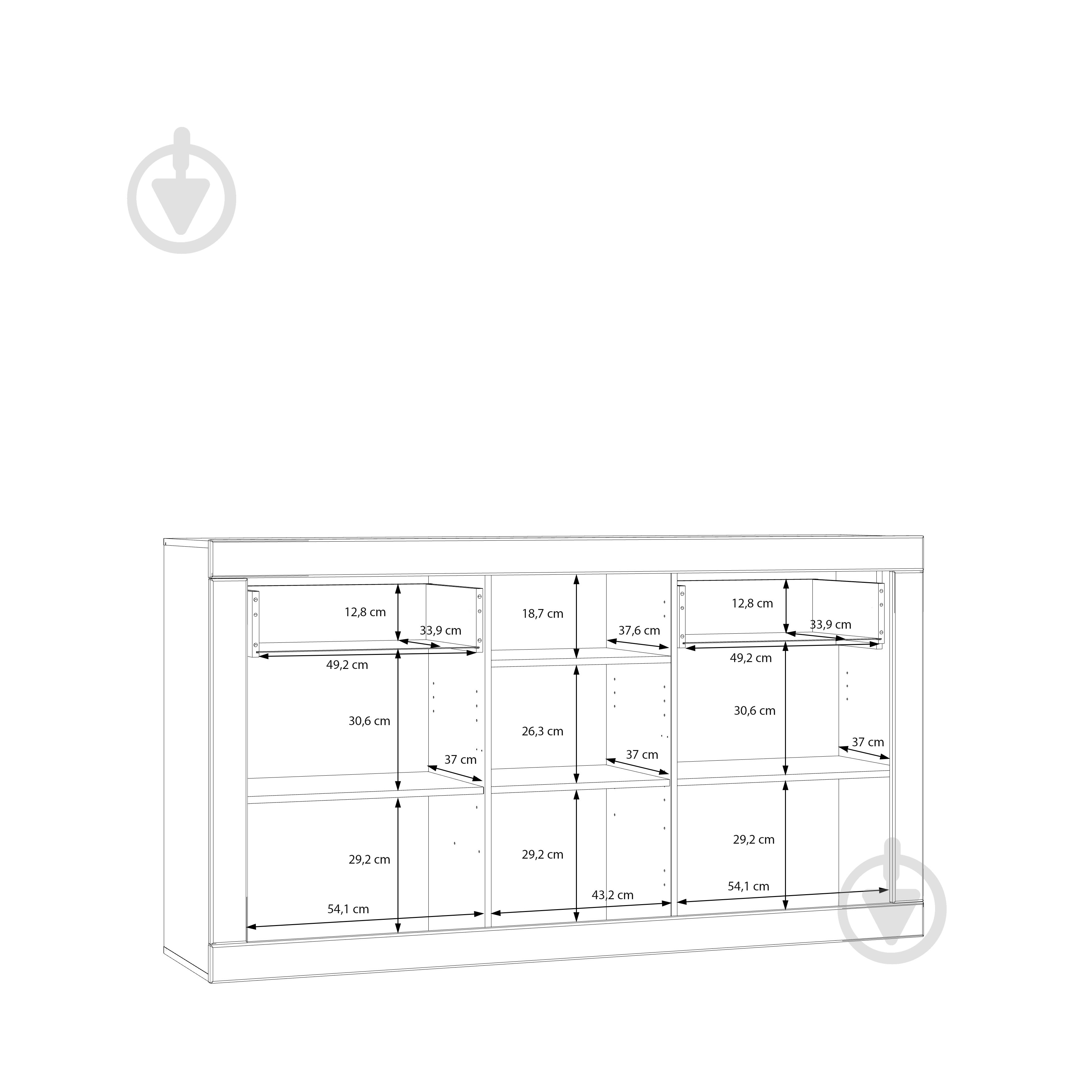 Комод Forte Meble Lefkadas 3d2s 1707x935x414 мм білий/білий - фото 5 Комод Forte Meble Lefkadas 3d2s 1707x935x414 мм білий/білий - фото 5