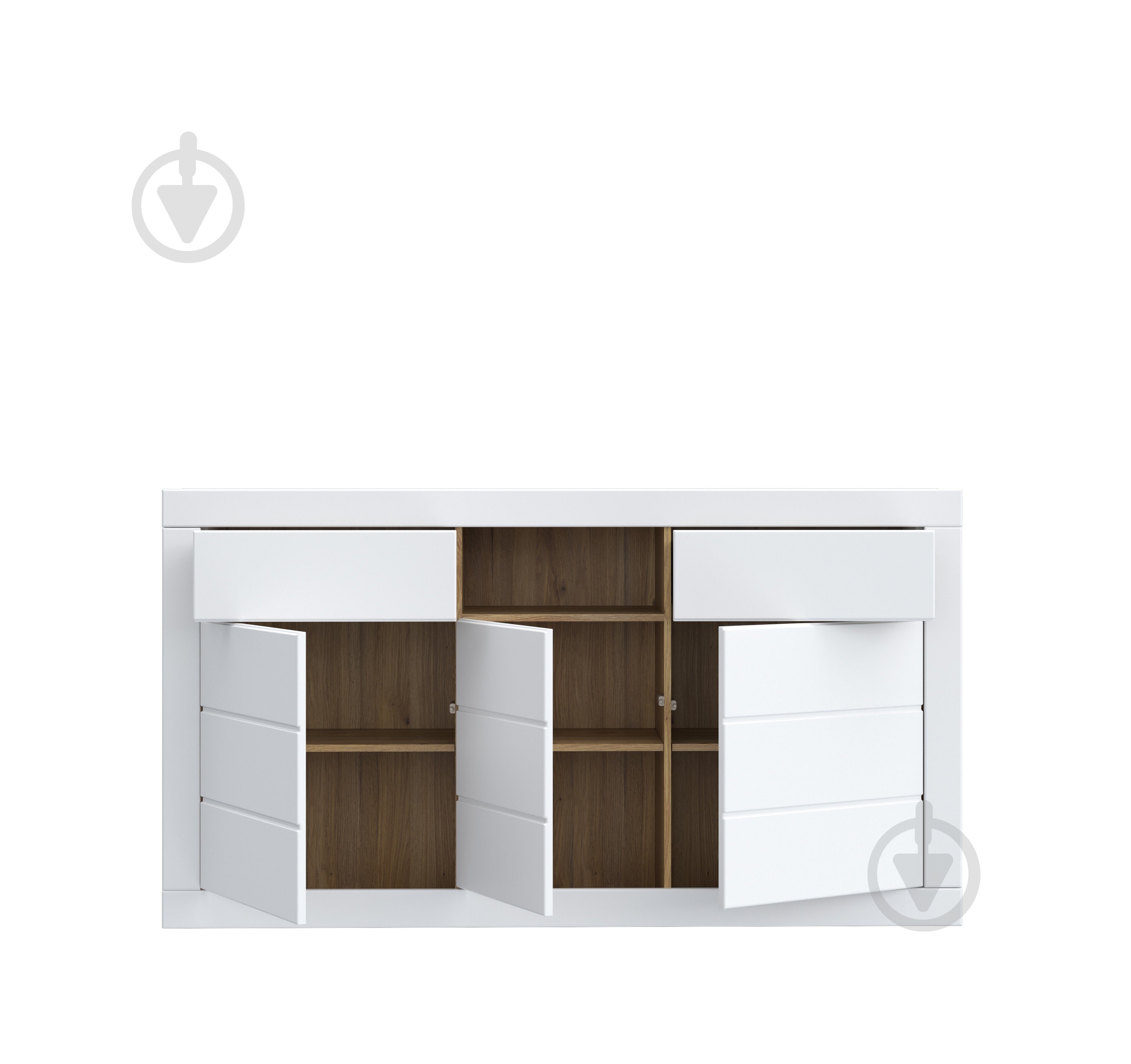 Комод Forte Meble Lefkadas 3d2s 1707x935x414 мм білий/білий - фото 4 Комод Forte Meble Lefkadas 3d2s 1707x935x414 мм білий/білий - фото 4