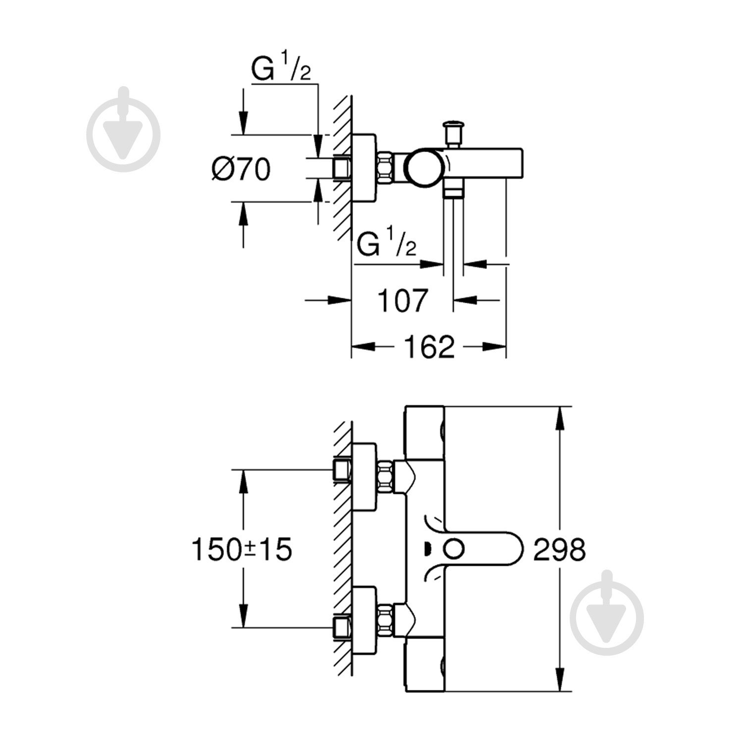 Смеситель для ванны Grohe QuickFix Precision Get 34774000 - фото 2