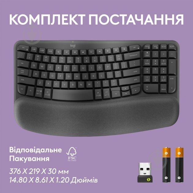 Клавіатура Logitech Wave Keys Bluetooth/Wireless (920-012304) black - фото 10