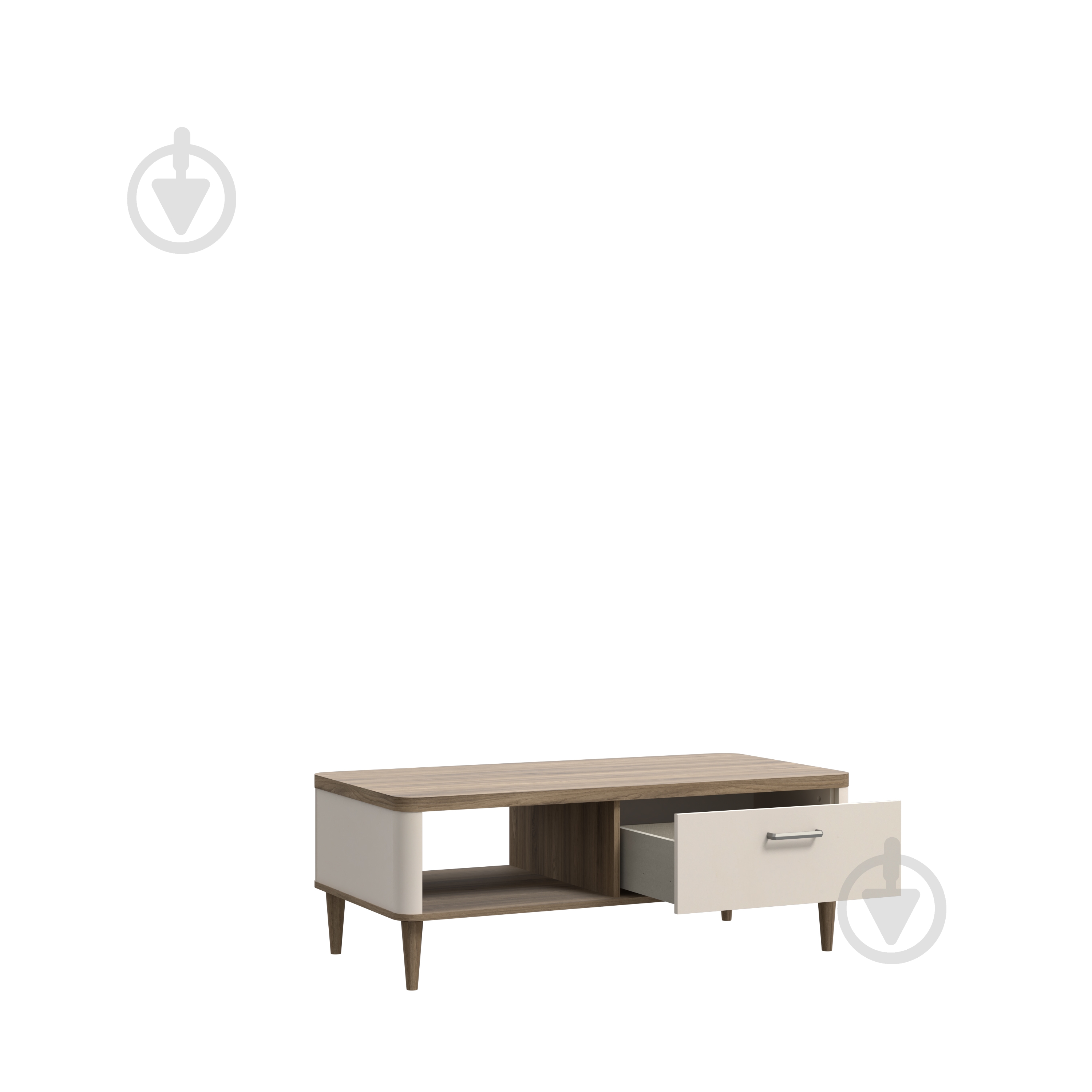 Стіл журнальний Forte Meble Lacetti 600x1200x437 мм дуб валенсія/ бежевий - фото 3