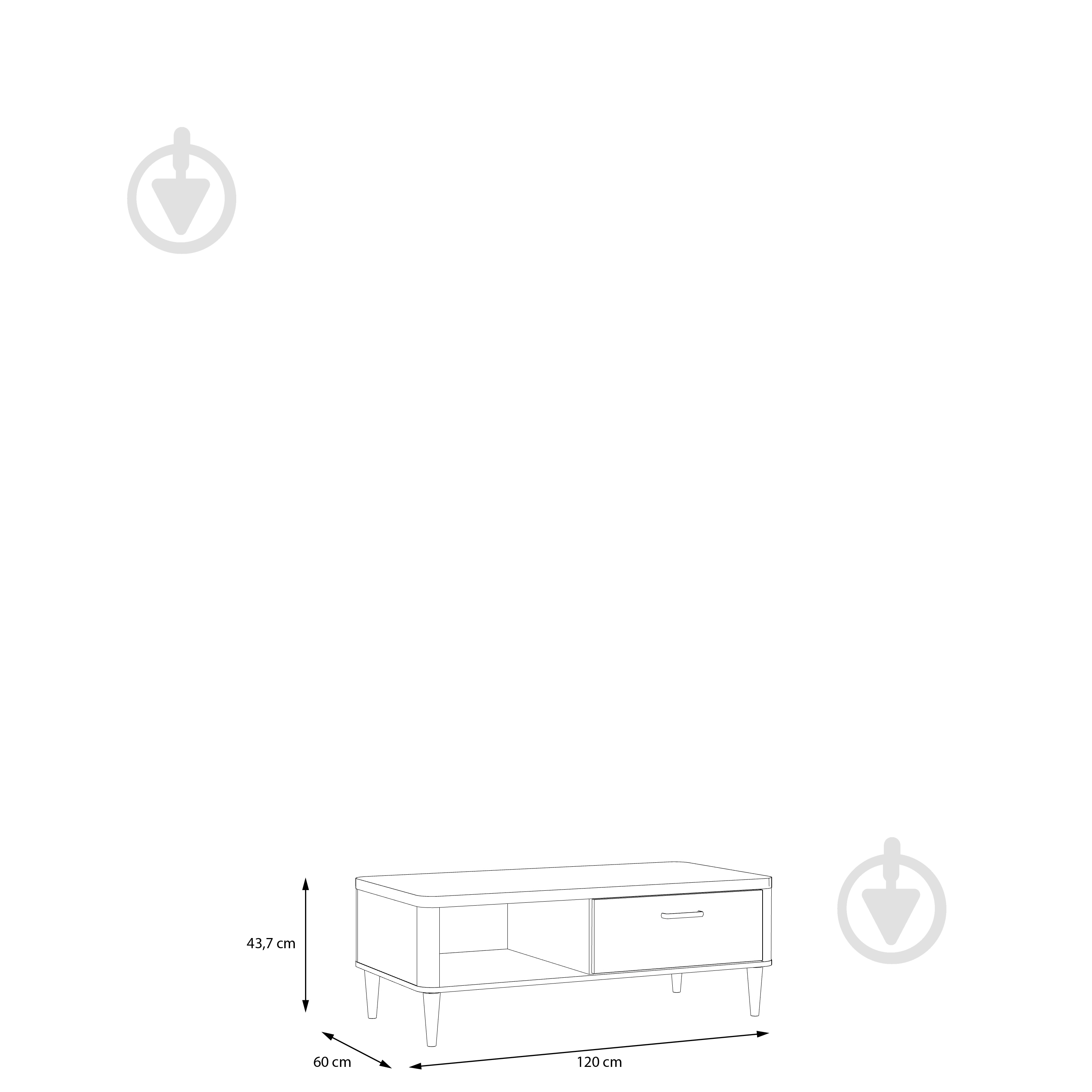 Стіл журнальний Forte Meble Lacetti 600x1200x437 мм дуб валенсія/ бежевий - фото 7