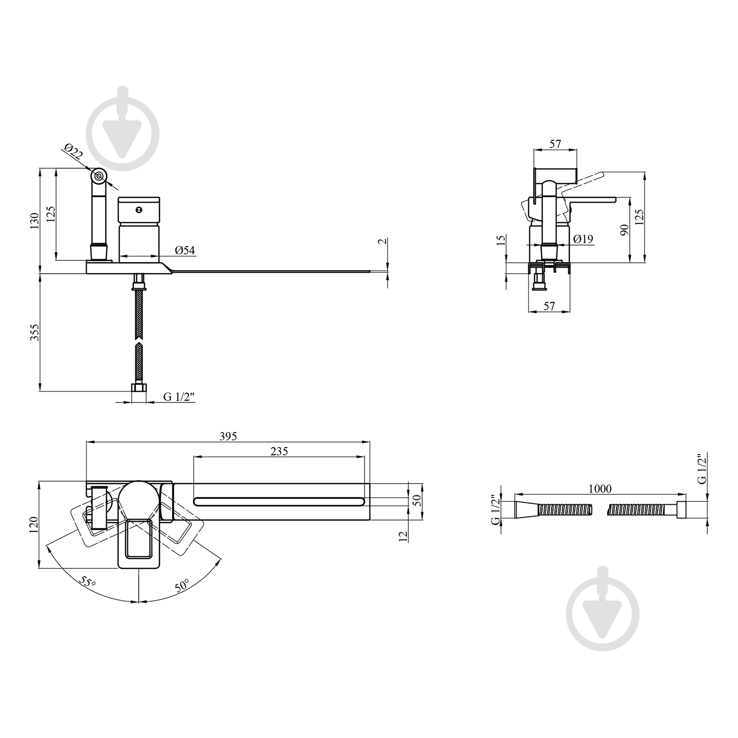 Змішувач для біде Kroner KRM Zenda - C025 - фото 2 Змішувач для біде Kroner KRM Zenda - C025 - фото 2