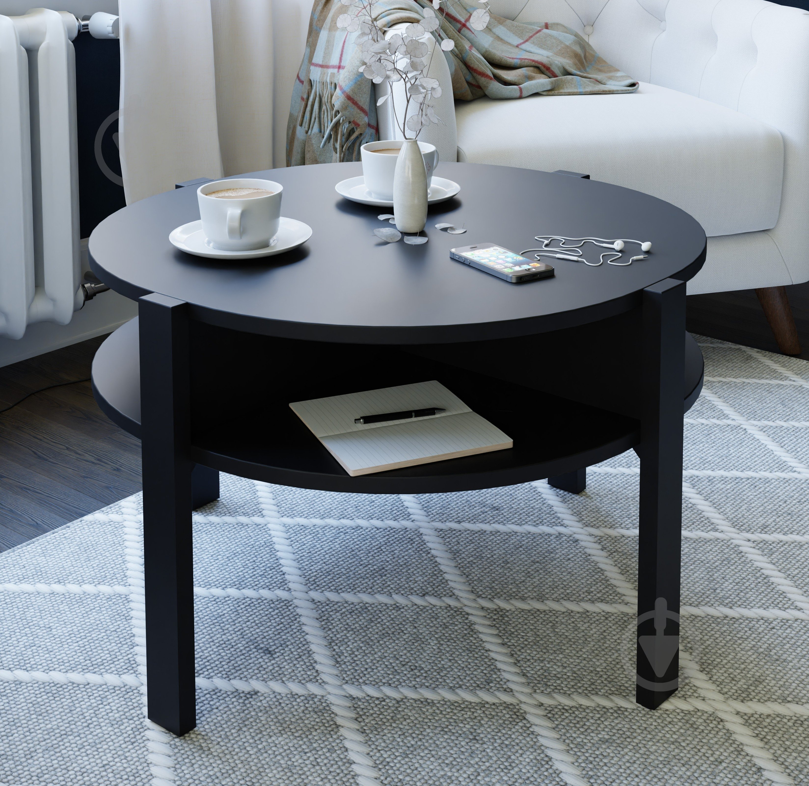 Стіл журнальний Forte Meble Tobago 744x744x455 мм чорний/ чорний (УТ0023280:Z13M Чорний) - фото 2 Стіл журнальний Forte Meble Tobago 744x744x455 мм чорний/ чорний (УТ0023280:Z13M Чорний) - фото 2