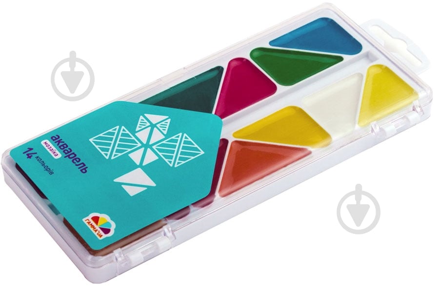 Краски акварельные Мозаика 14 цветов без кисточки 300103 Гамма UA - фото 1