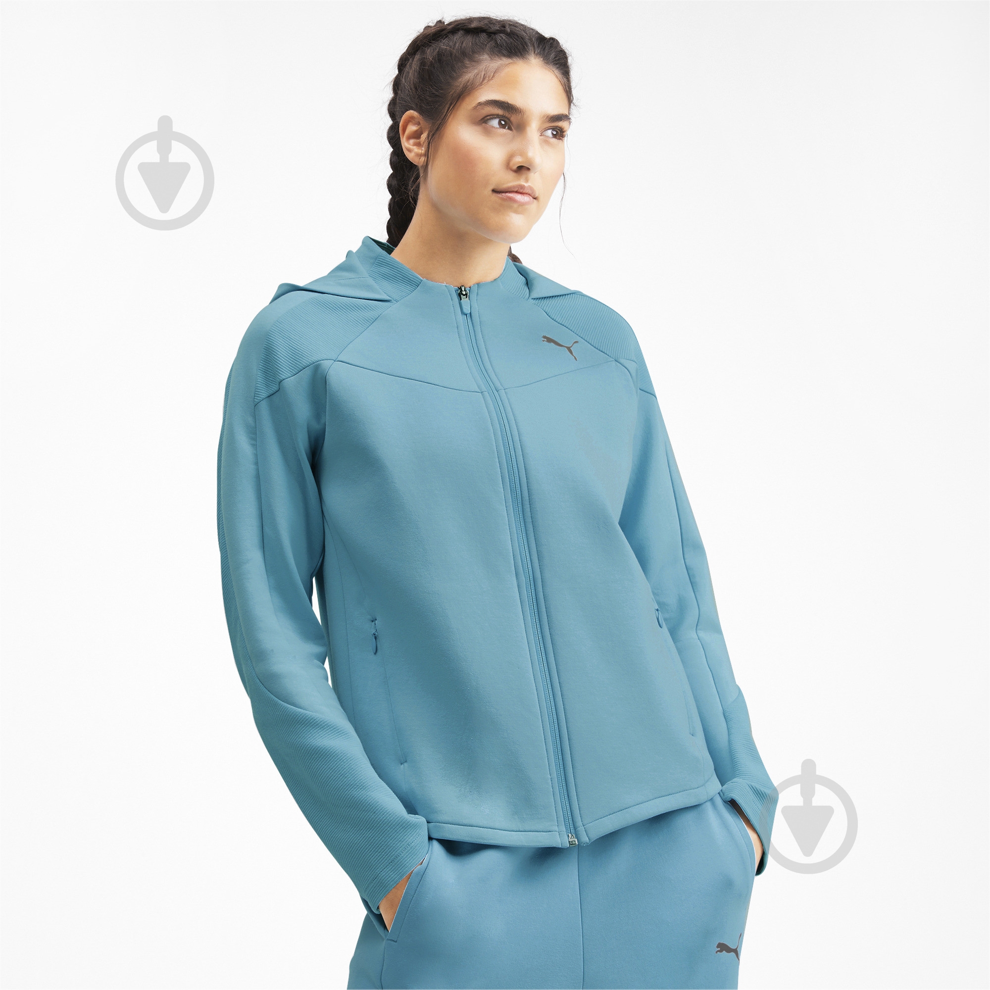 Джемпер Puma EVOSTRIPE FZ Hoody 58006045 р. XS синий - фото 1