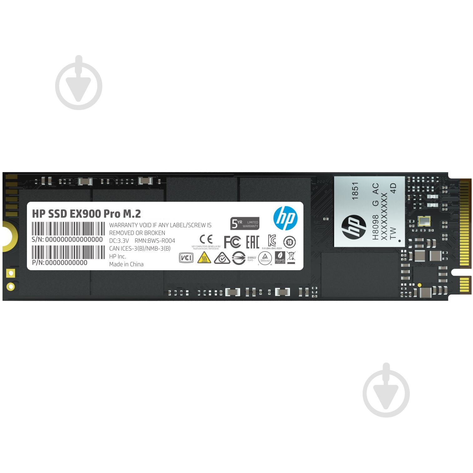 SSD-накопитель HP 1000GB M.2 PCI Express 3.0 x4 3D NAND (9XL77AA) - фото 1 SSD-накопитель HP 1000GB M.2 PCI Express 3.0 x4 3D NAND (9XL77AA) - фото 1