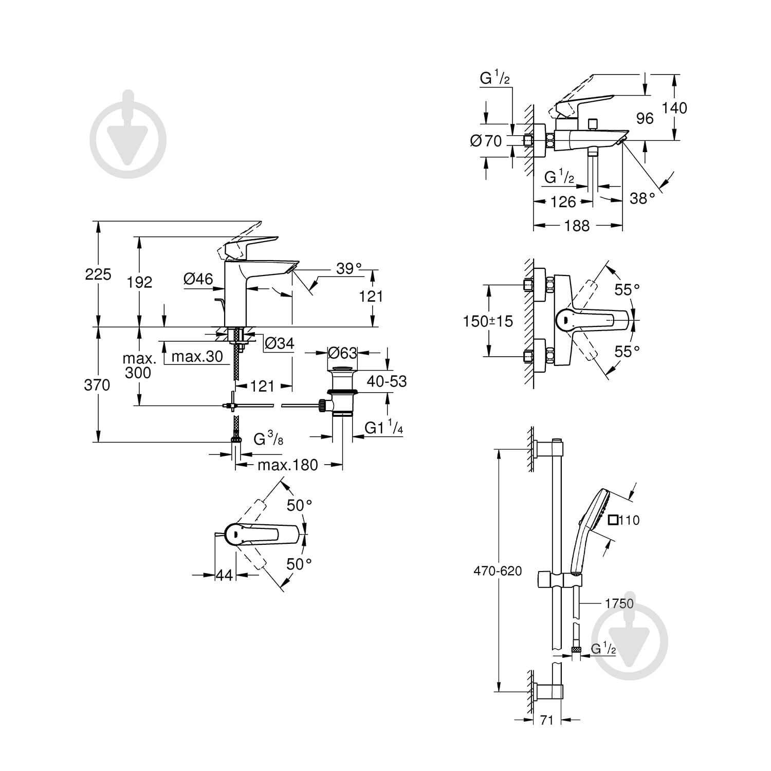 Набор смесителей Grohe QuickFix Start UA202301MQ - фото 16