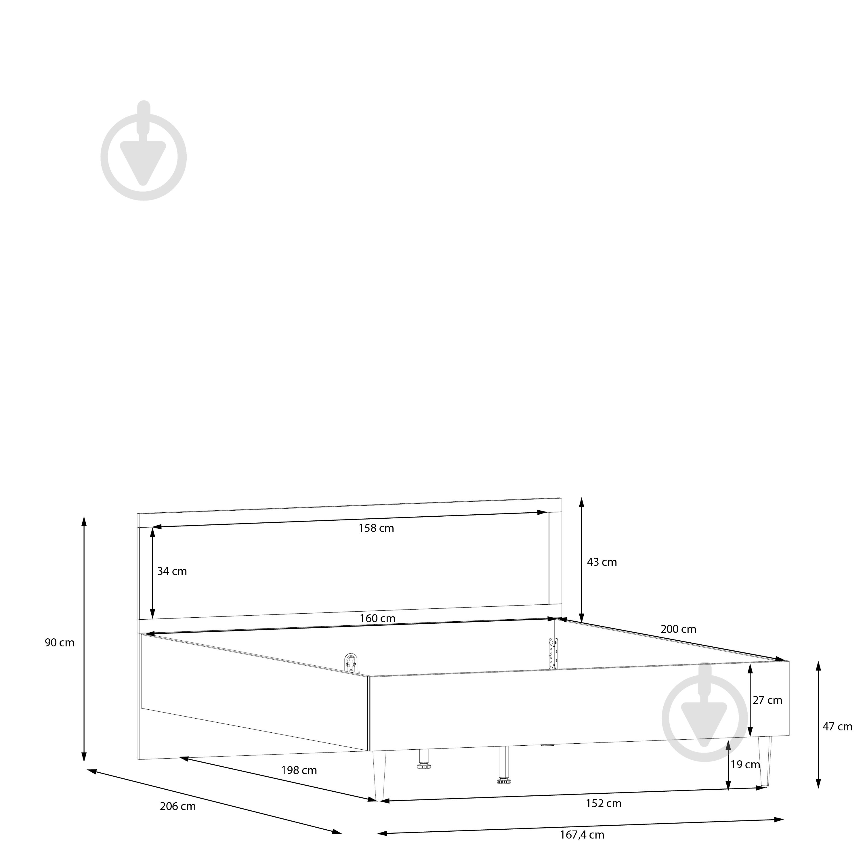 Ліжко Forte Meble Calasetta 160x200 см дуб елегант - фото 5