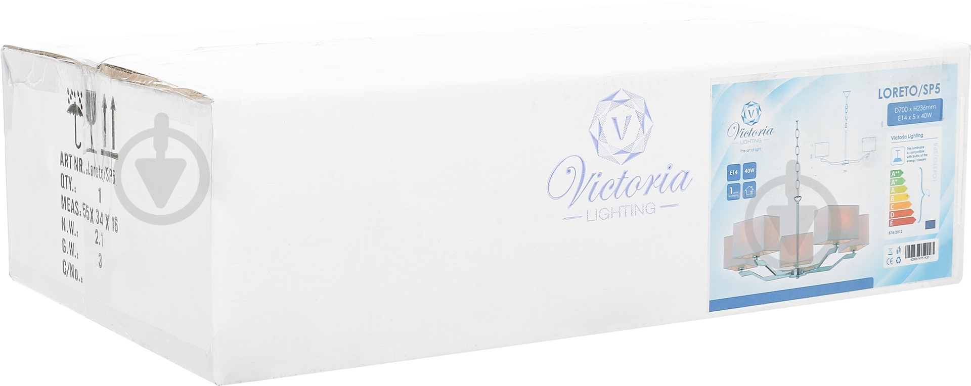 Люстра подвесная Victoria Lighting 5xE14 хром Loreto/SP5 - фото 3