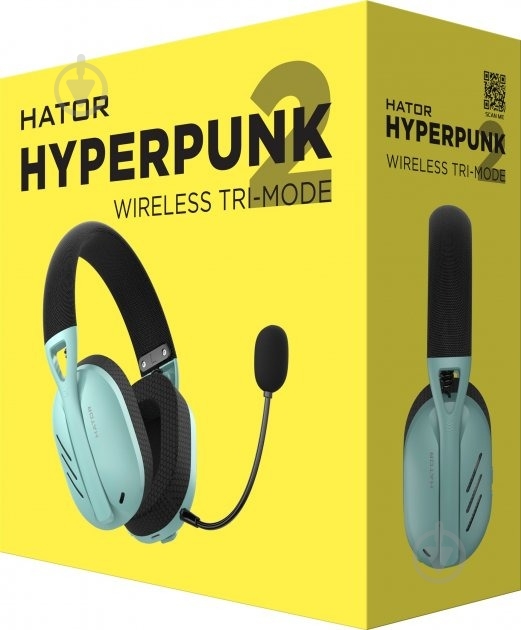 Наушники Hator Hyperpunk 2 Wireless Tri-mode black/mint (HTA-858) - фото 9 Наушники Hator Hyperpunk 2 Wireless Tri-mode black/mint (HTA-858) - фото 9