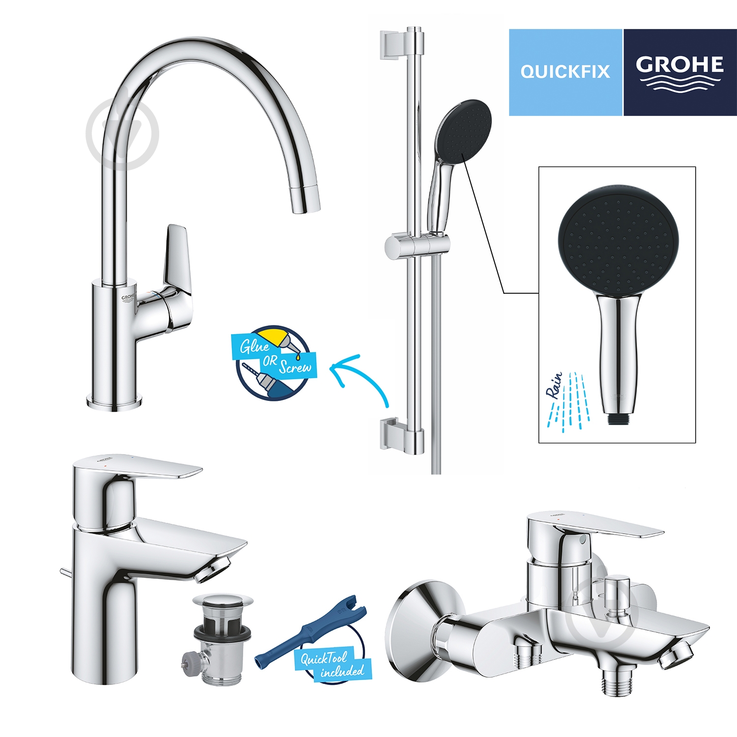 Набор смесителей Grohe QuickFix Start Edge UA202501SK - фото 18