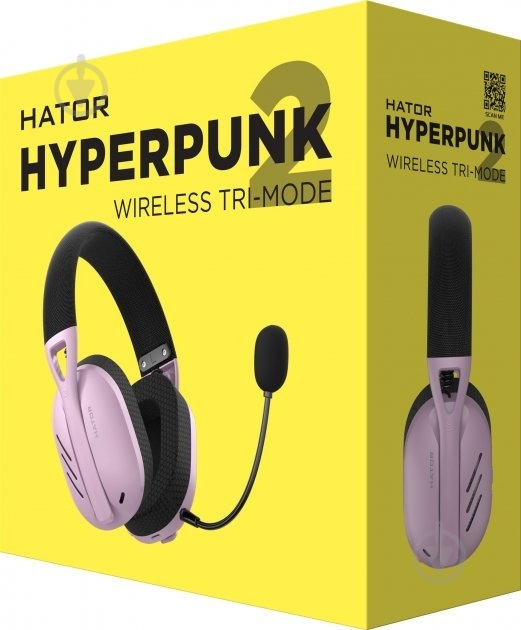 Наушники Hator Hyperpunk 2 Wireless Tri-mode black/lilac (HTA-859) - фото 9 Наушники Hator Hyperpunk 2 Wireless Tri-mode black/lilac (HTA-859) - фото 9