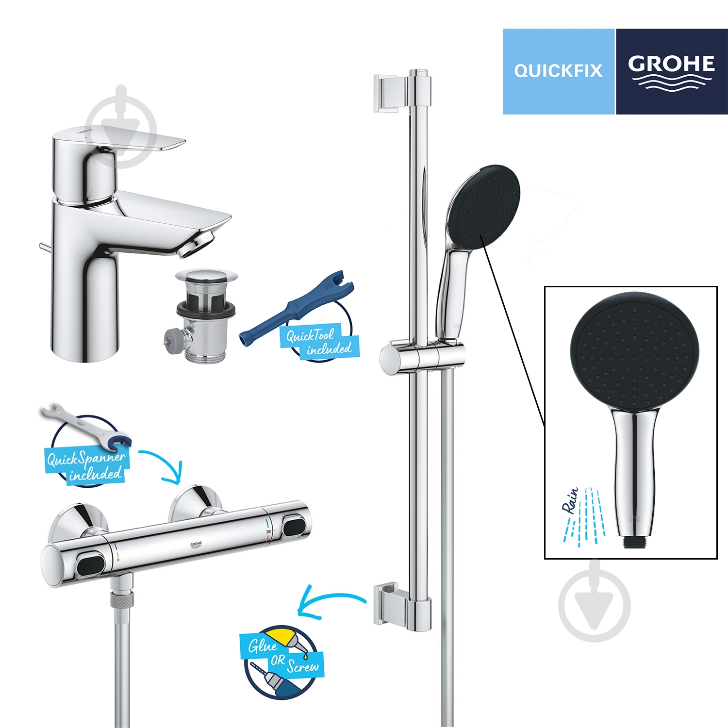 Набор смесителей Grohe QuickFix UA202503TS - фото 23 Набор смесителей Grohe QuickFix UA202503TS - фото 23