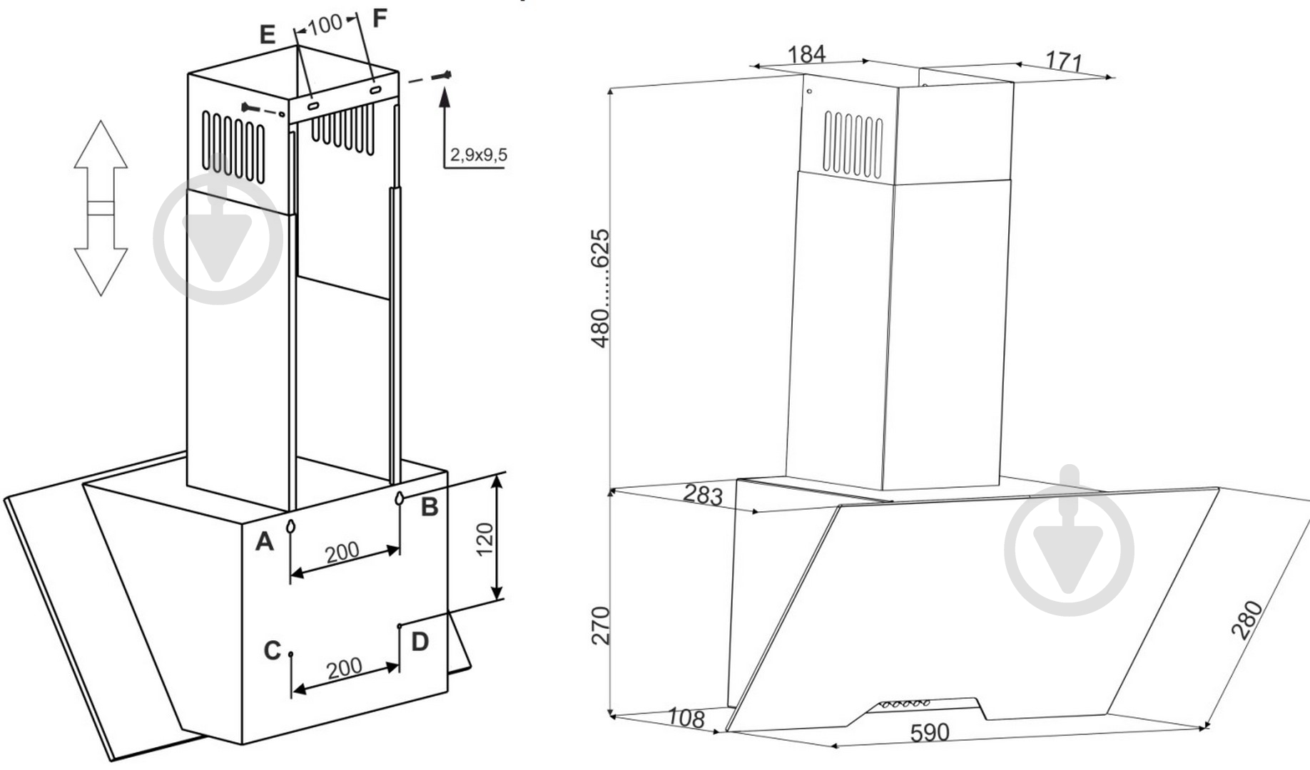 Вытяжка Eleyus SPECTRA 1000 LED 60 BL - фото 4