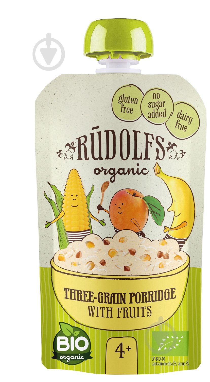 Каша мультизлаковая Rudolfs от 4 месяцев с фруктами 110 г - фото 1