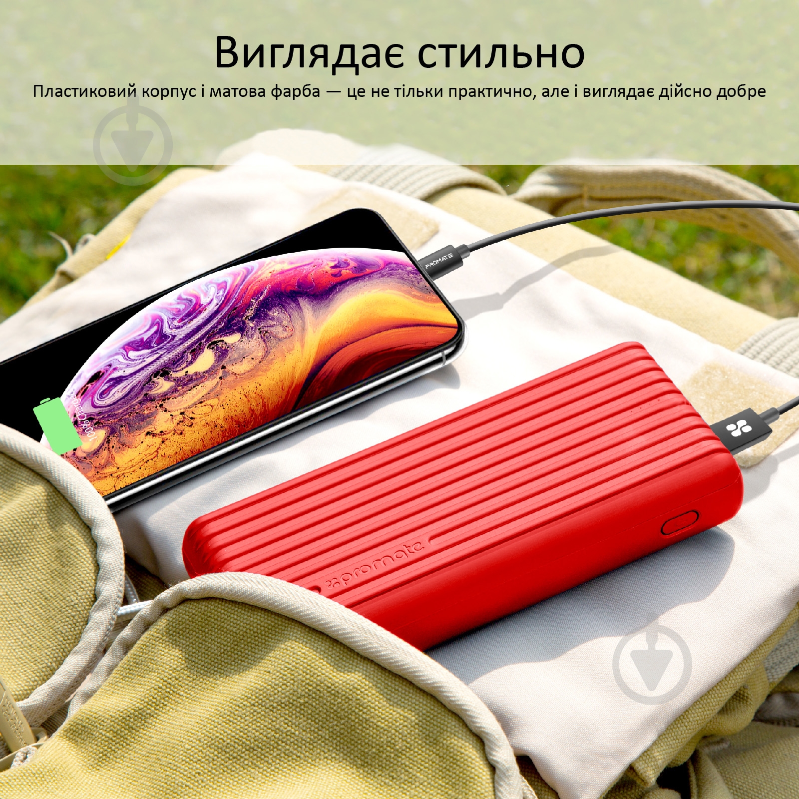 Повербанк Promate 20000 mAh (titan-20c.red) - фото 2 Повербанк Promate 20000 mAh (titan-20c.red) - фото 2