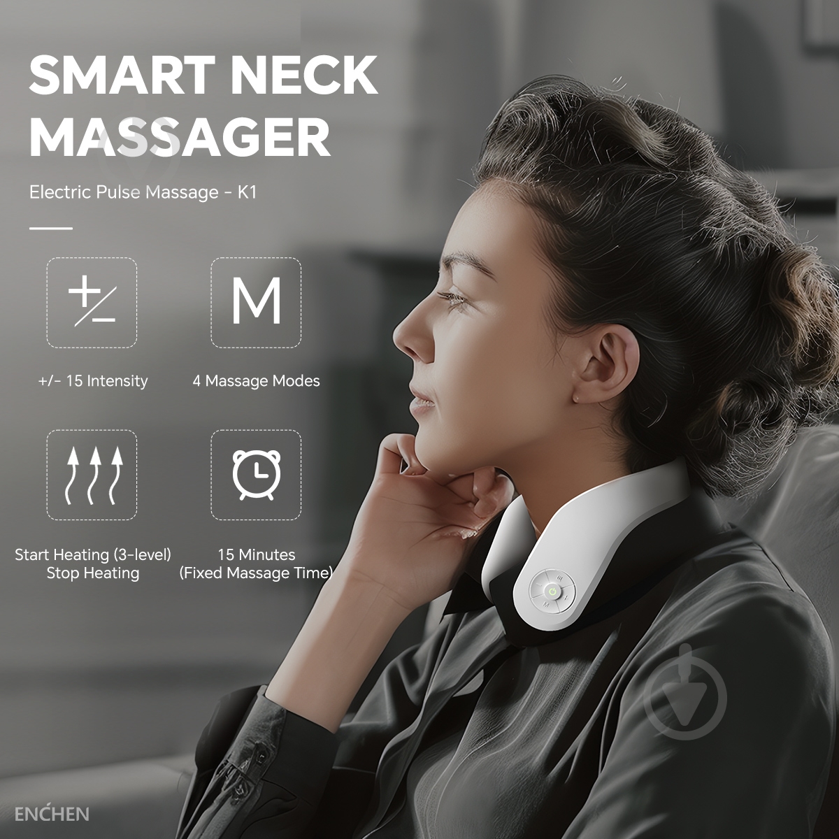 Массажер для шеи ENCHEN Jeeback Neck Massager K1 White - фото 17 Массажер для шеи ENCHEN Jeeback Neck Massager K1 White - фото 17