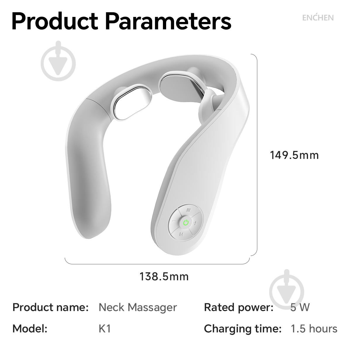 Массажер для шеи ENCHEN Jeeback Neck Massager K1 White - фото 6 Массажер для шеи ENCHEN Jeeback Neck Massager K1 White - фото 6