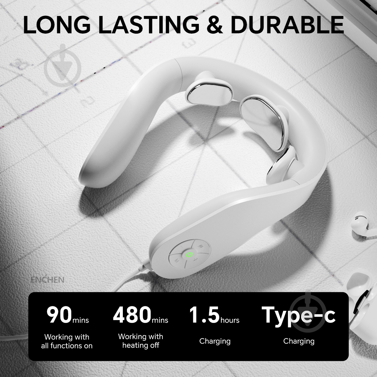 Массажер для шеи ENCHEN Jeeback Neck Massager K1 White - фото 19 Массажер для шеи ENCHEN Jeeback Neck Massager K1 White - фото 19
