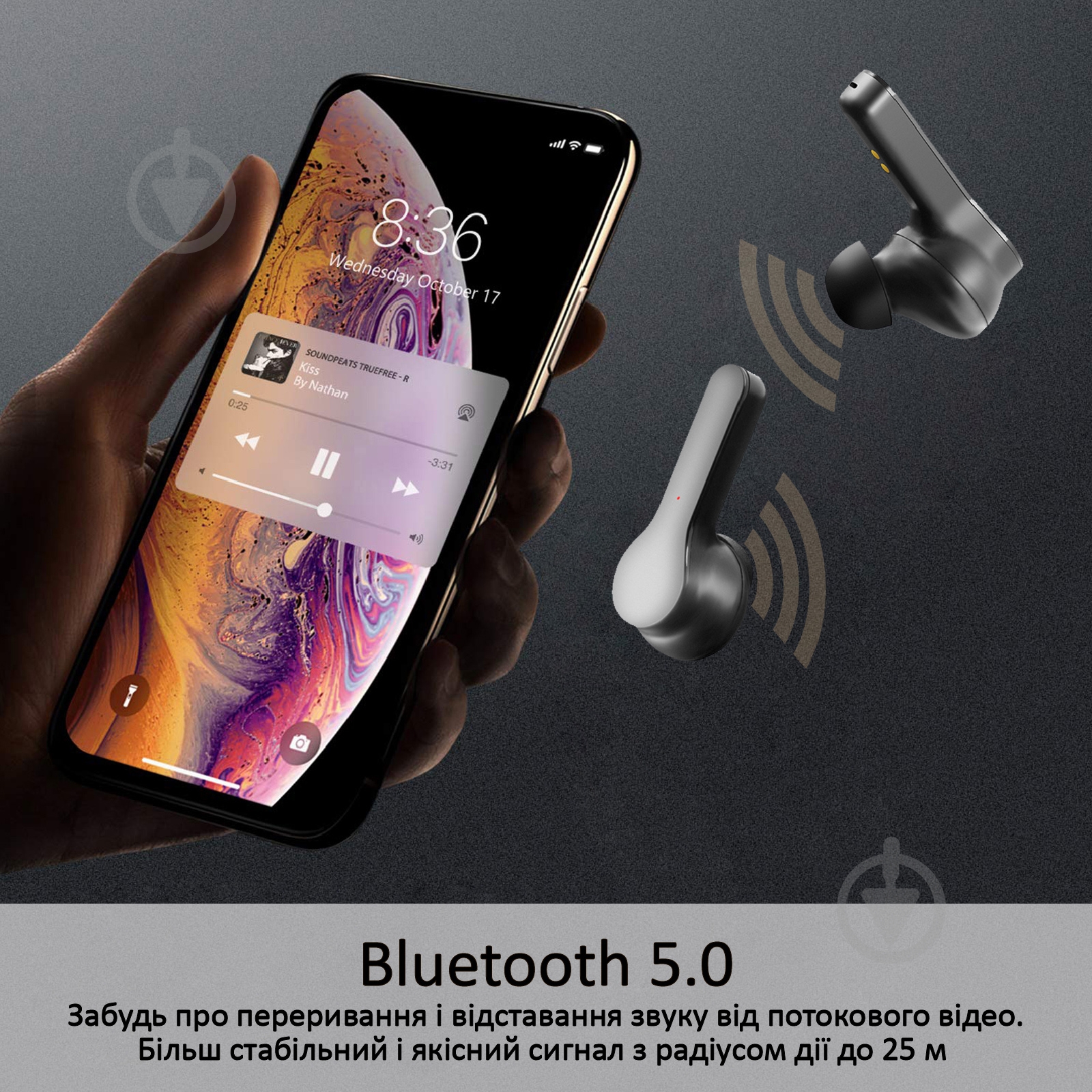 Наушники Promate TrueBlue-4 Bluetooth 5 IPX5 black (trueblue-4.black) - фото 2