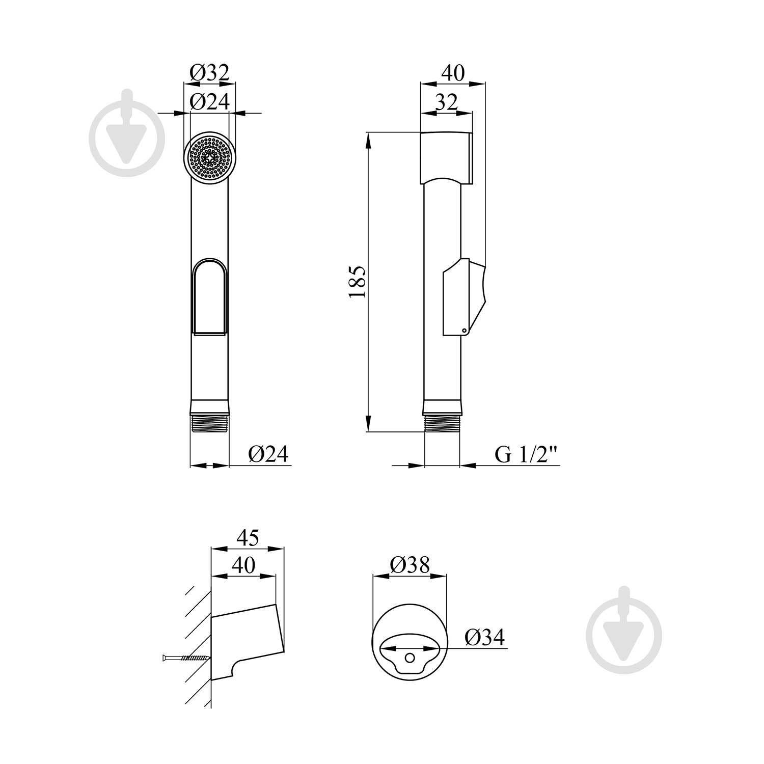 Лейка для биде Kroner KRM - C708 - фото 2 Лейка для биде Kroner KRM - C708 - фото 2