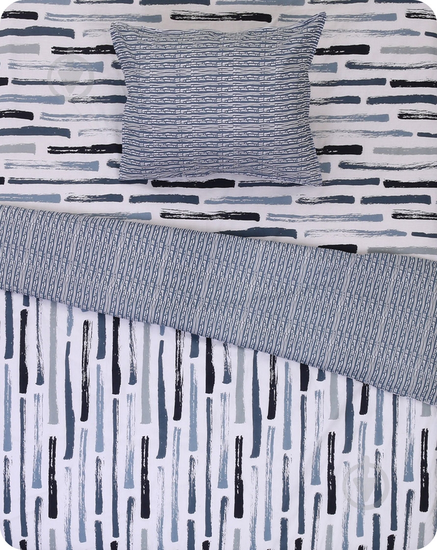 Комплект постельного белья Brest полуторный серый с белым Today (без простыни) - фото 1