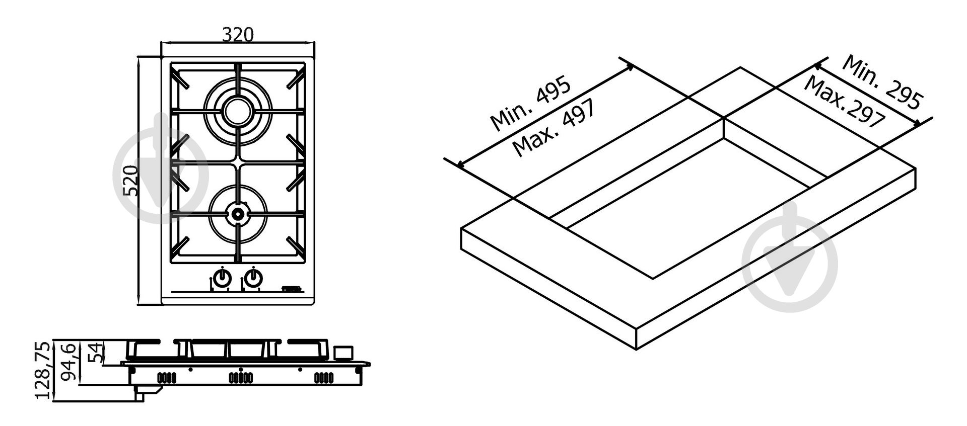 Варочная поверхность газовая Eleyus NEO 30 BL CF - фото 15