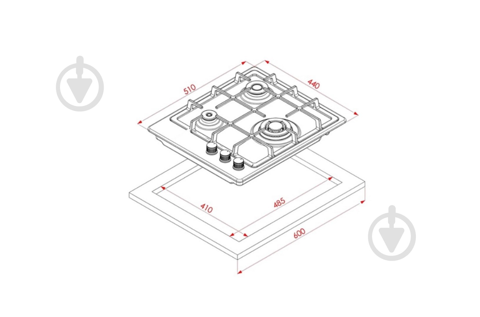 Варильна поверхня газова Eleyus RIO 45 BL CF - фото 15 Варильна поверхня газова Eleyus RIO 45 BL CF - фото 15