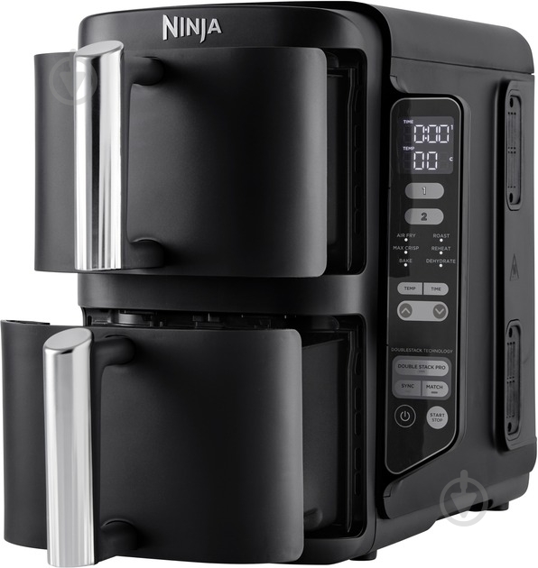 Мультипечь NINJA Double Stack Air fryer double basket vertical 7.6l - black - фото 3