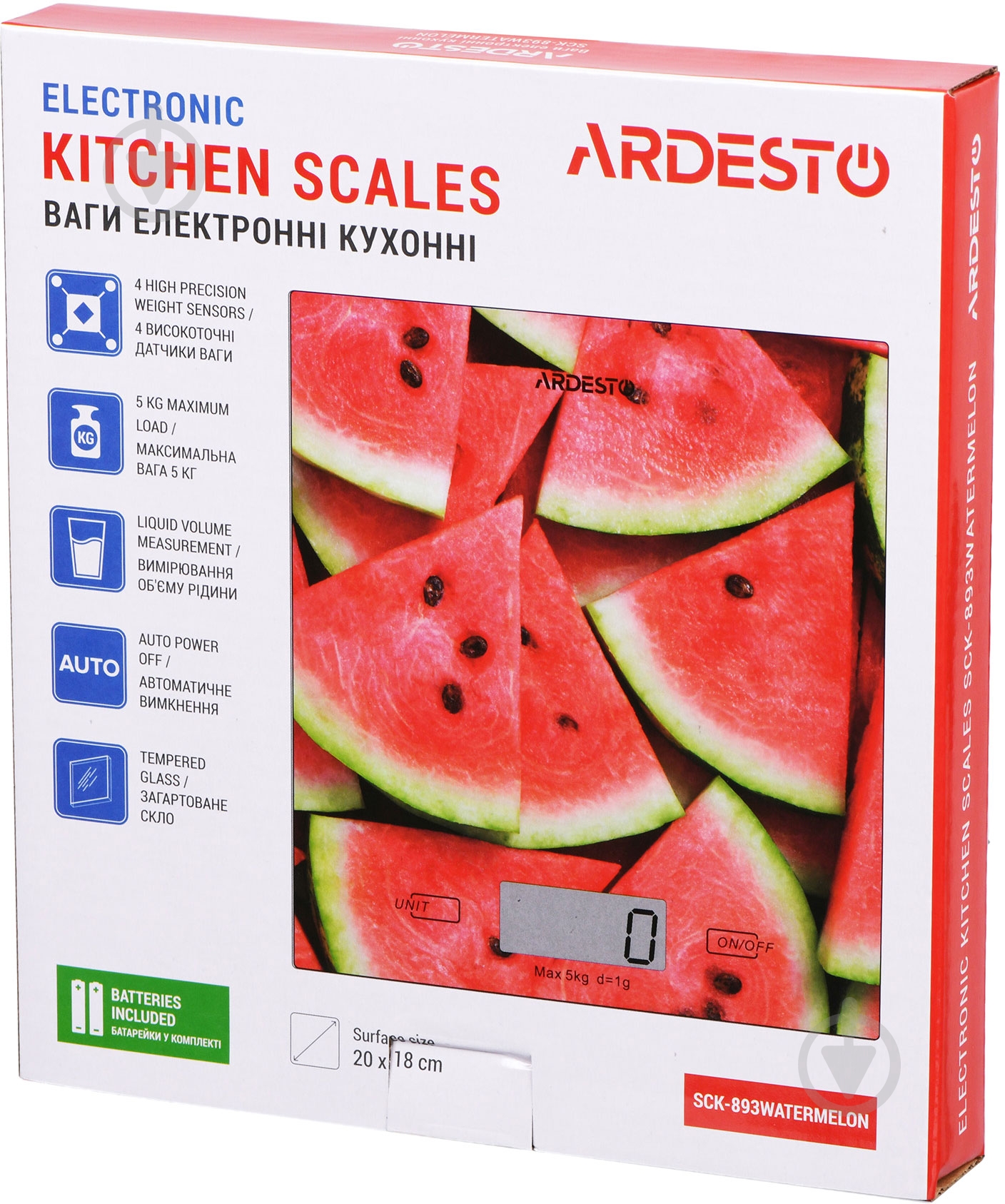 Весы кухонные ARDESTO SCK-893WATERMELON - фото 5