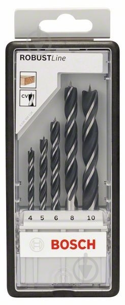 Набір свердел по дереву Bosch 2607010527 спіральних Robust Line 5 шт. 2607010527 - фото 2 Набір свердел по дереву Bosch 2607010527 спіральних Robust Line 5 шт. 2607010527 - фото 2
