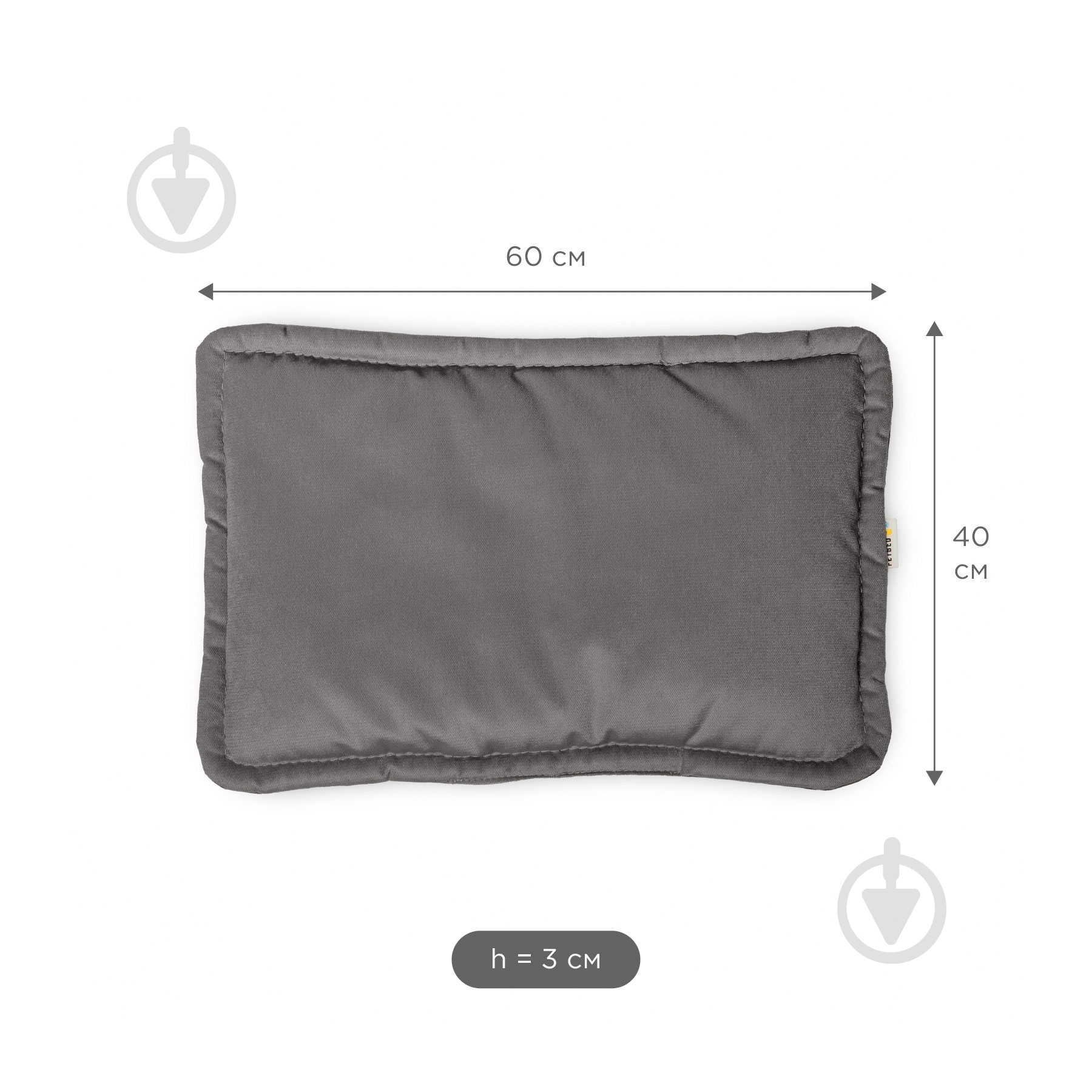 Лежак PETBED Слім S 60х40 см h-3 см велюр темно-сірий - фото 4