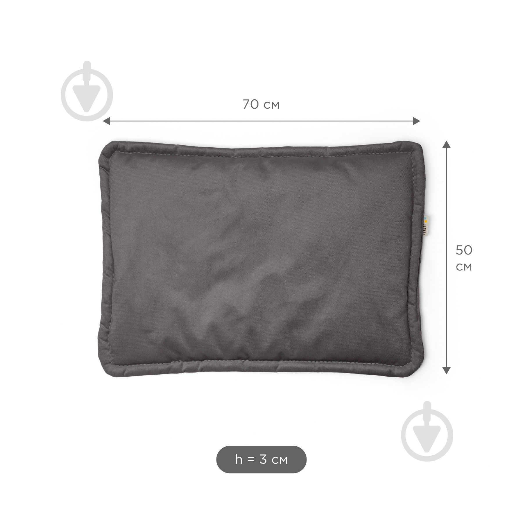 Лежак PETBED Слим М 70х50 см h-3 см велюр темно-серый - фото 4 Лежак PETBED Слим М 70х50 см h-3 см велюр темно-серый - фото 4