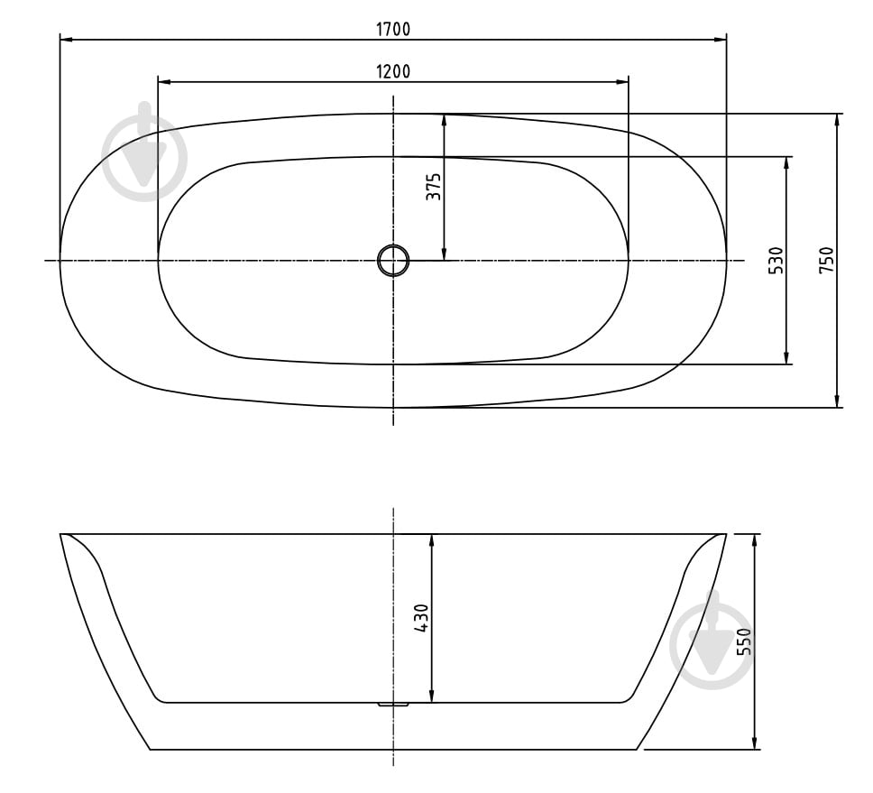 Ванна ScandiSPA RAN 170х75 см из акрилового камня Corian - фото 3 Ванна ScandiSPA RAN 170х75 см из акрилового камня Corian - фото 3