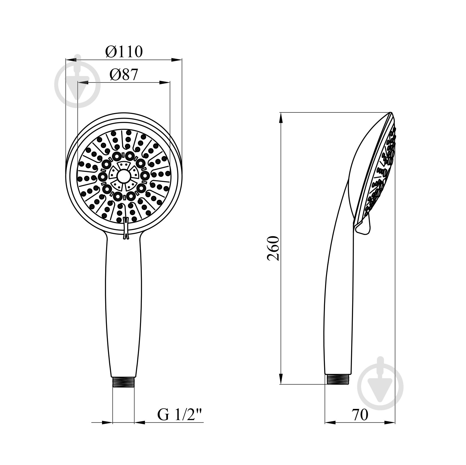 Лейка для душа Kroner KRM - C722 - фото 2