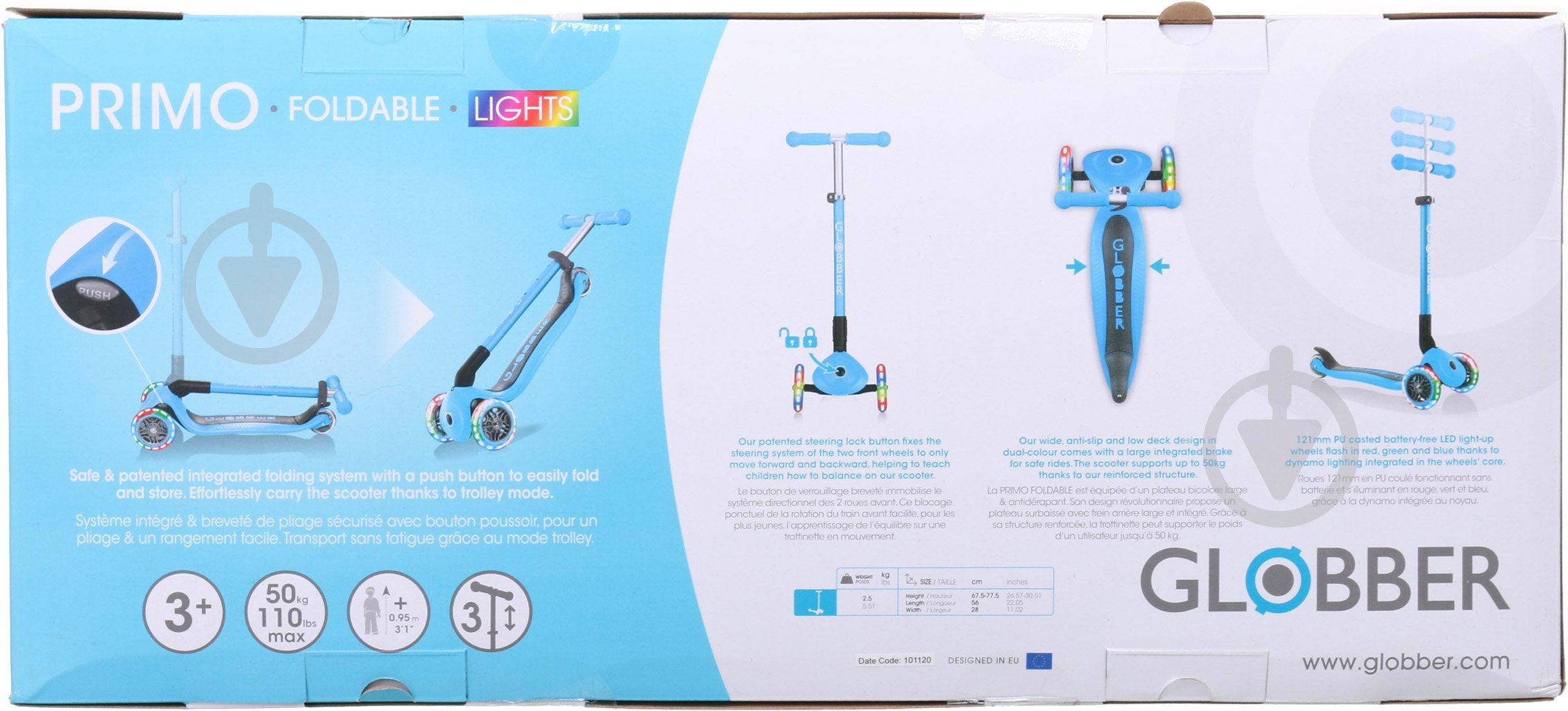 Самокат Globber голубой 432-101-2 - фото 12