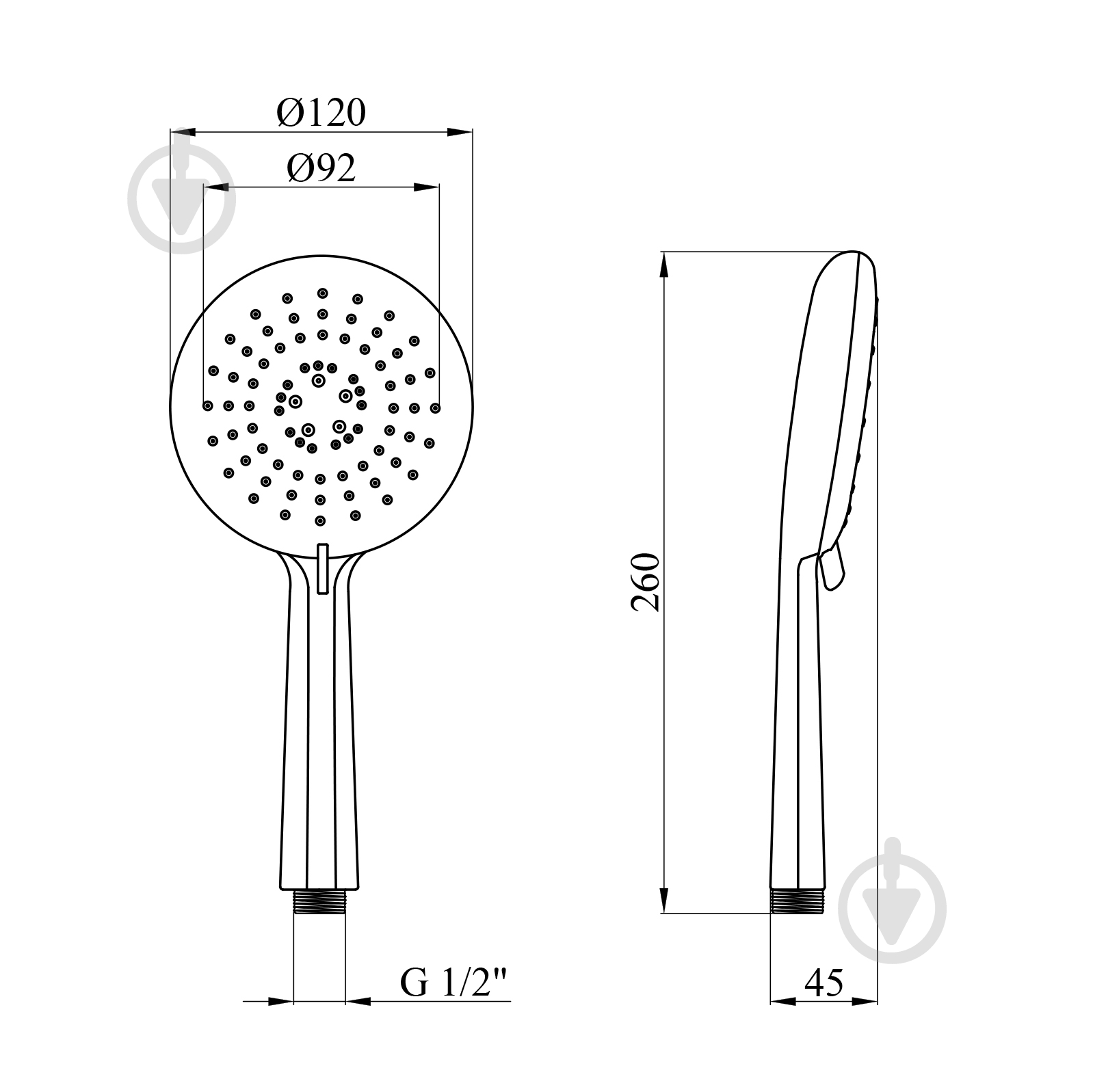 Лейка для душа Kroner KRM - C724 - фото 2