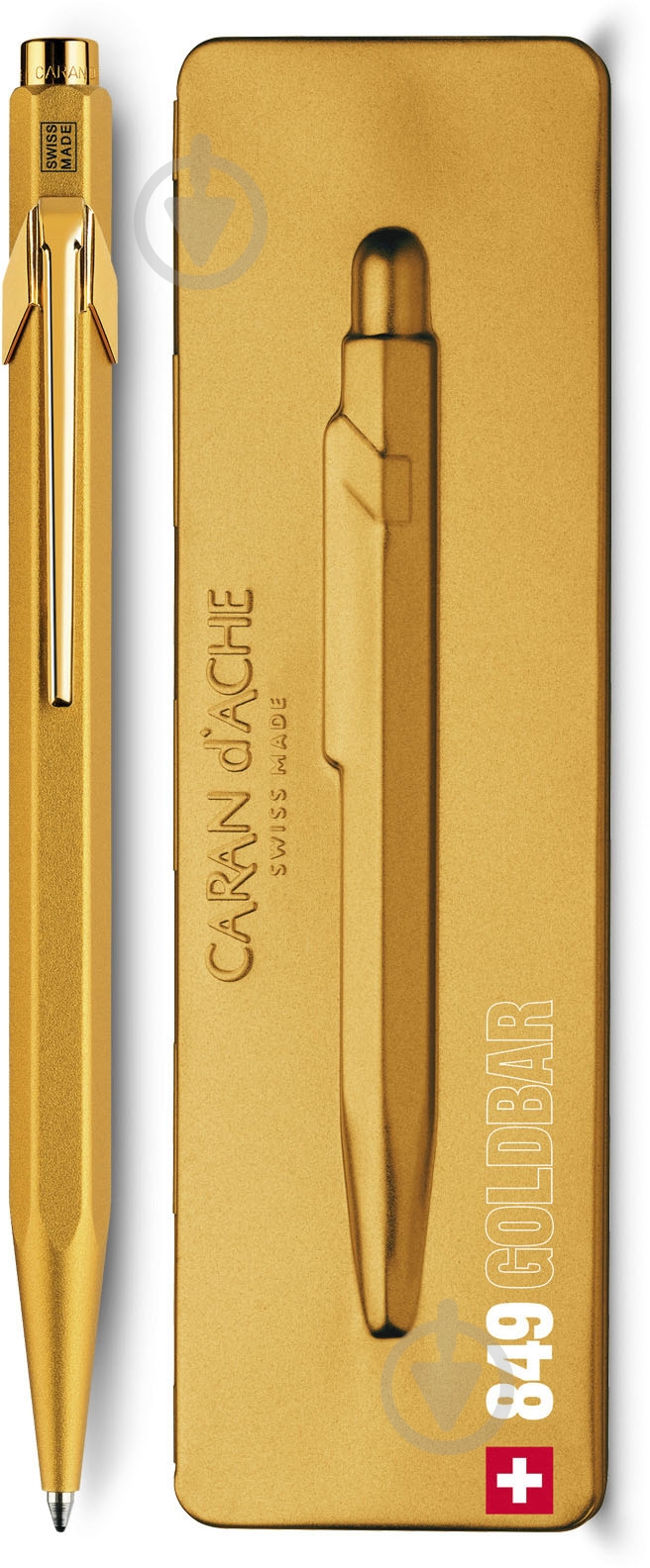 Ручка Caran d'Ache 849 Goldbar золотистая / box - фото 1