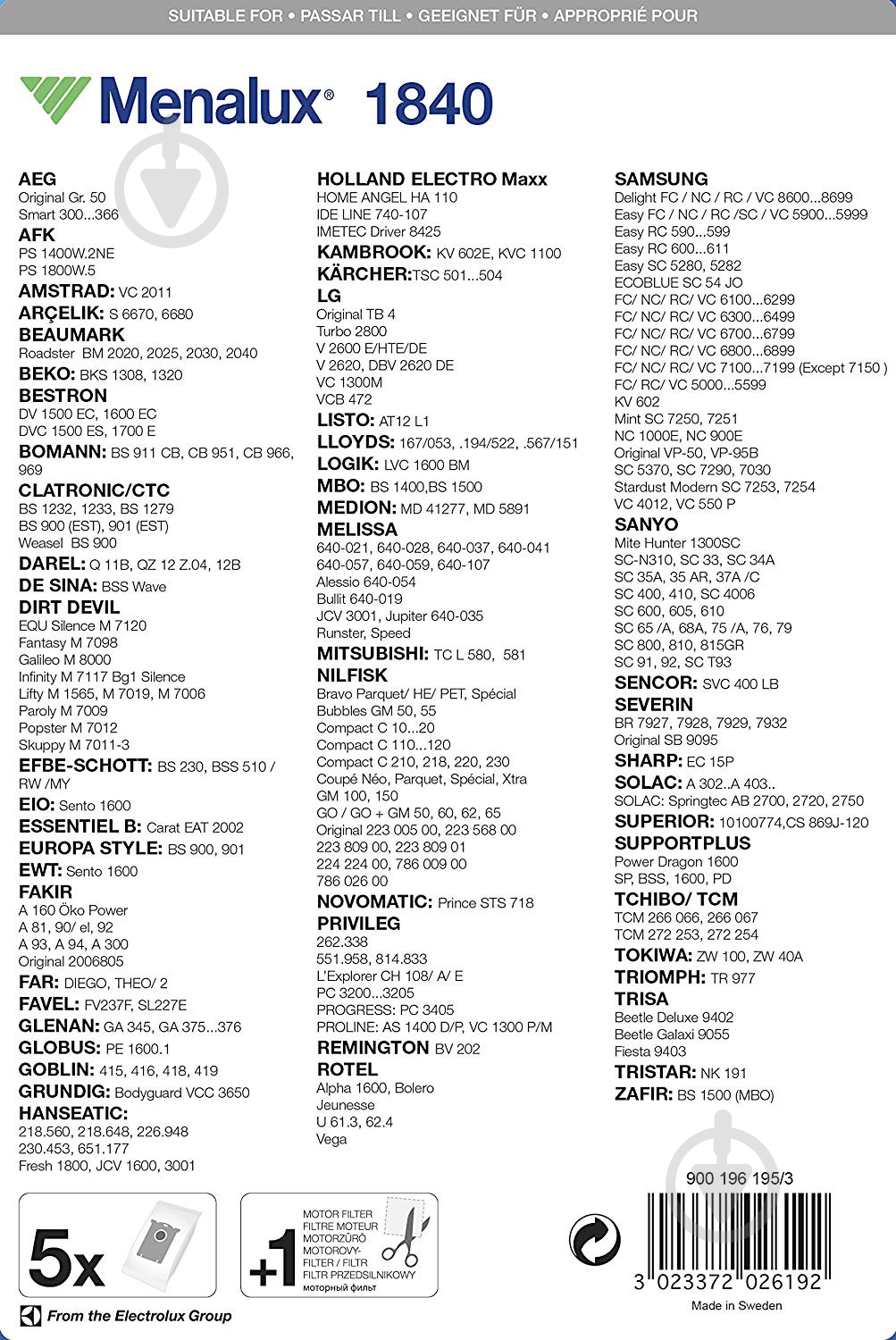 Набор мешков Menalux 1840 - фото 3