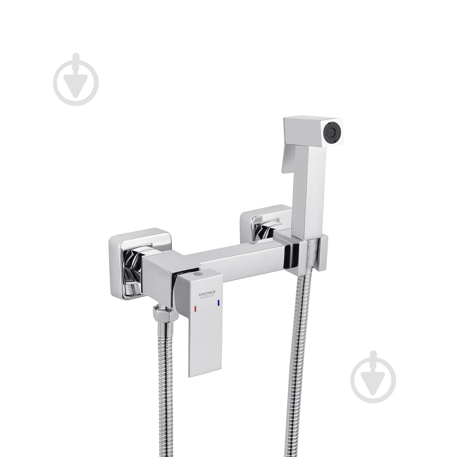 Набір для гігієнічного душу Kroner зі змішувачем KRP Edelstahl Kubus - CHR052 - фото 1