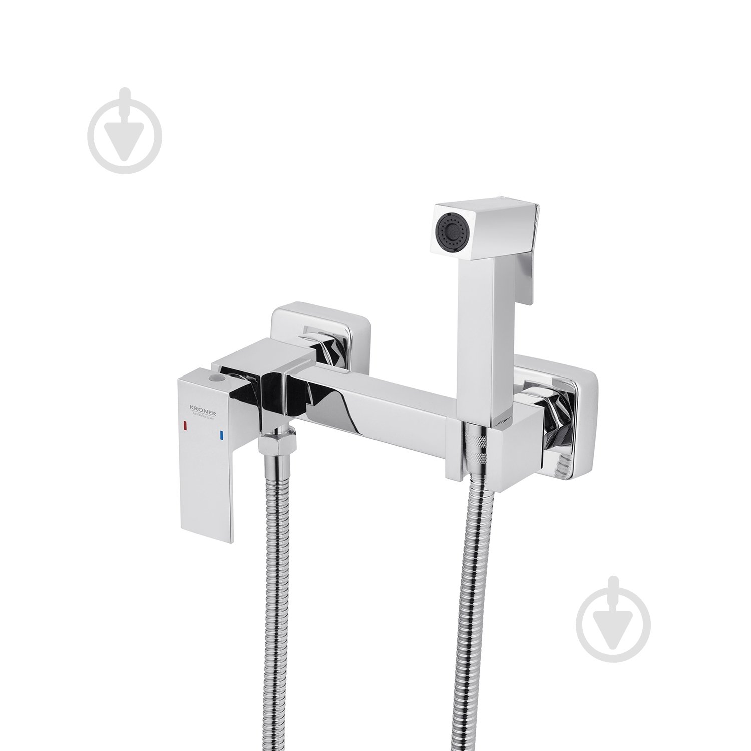 Набір для гігієнічного душу Kroner зі змішувачем KRP Edelstahl Kubus - CHR052 - фото 3